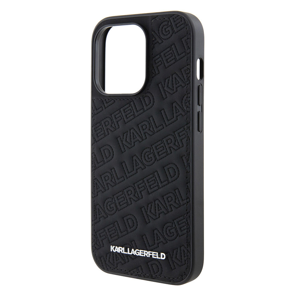 Θήκη για Apple iPhone 15 Pro, Karl Lagerfeld, Diagonal Quilted K Pattern, Μαύρη