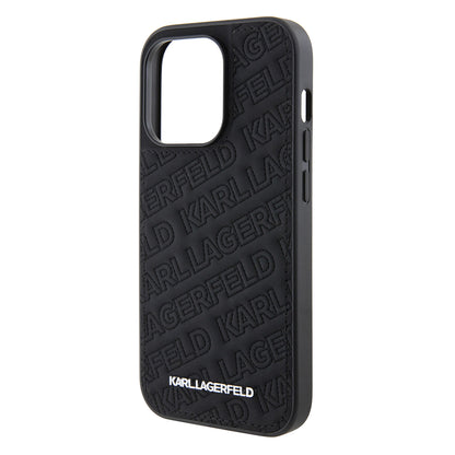 Θήκη για Apple iPhone 15 Pro, Karl Lagerfeld, Diagonal Quilted K Pattern, Μαύρη