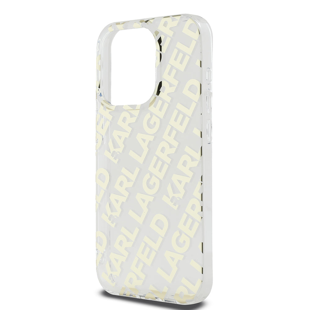 Θήκη για Apple iPhone 15 Pro, Karl Lagerfeld, IML Luxury Monogram KL Pattern with Strap, Μαύρη