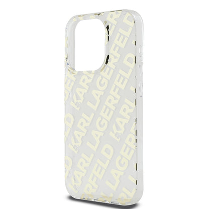 Θήκη για Apple iPhone 15 Pro, Karl Lagerfeld, IML Luxury Monogram KL Pattern with Strap, Μαύρη