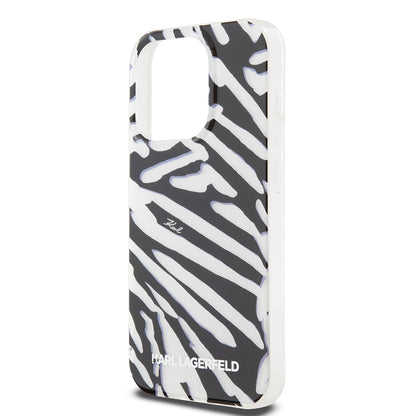 Θήκη για Apple iPhone 15 Pro, Karl Lagerfeld, IML Luxury Zebra Pattern with Strap, Μαύρη