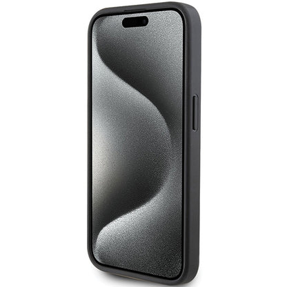 Θήκη για Apple iPhone 15 Pro, Karl Lagerfeld, Saffiano Card Slot Metal Karl & Choupette, Μαύρη