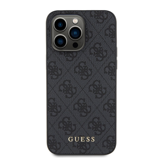 Θήκη για Apple iPhone 15 Pro Max, Guess, 4G Metal Gold Logo, Γκρι