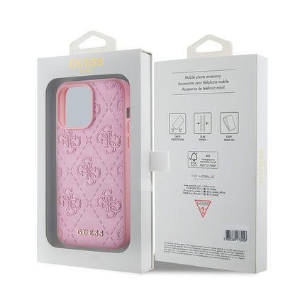 Case for Apple iPhone 15 Pro Max, Guess, 4G Stamped, Pink