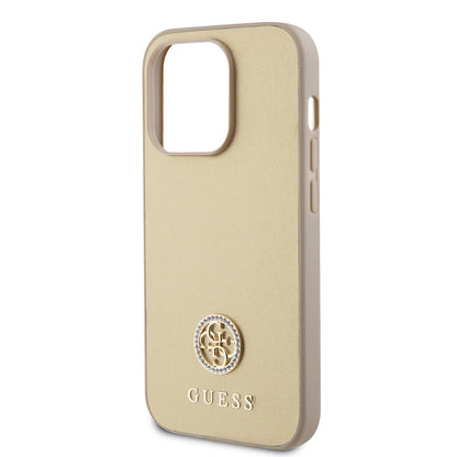 Θήκη για Apple iPhone 15 Pro Max, Guess, 4G Strass Metal Logo, Χρυσή