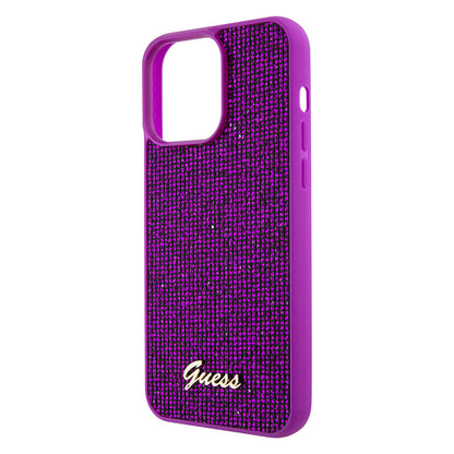 Θήκη για Apple iPhone 15 Pro Max, Guess, Disco Metal Script, Φούξια