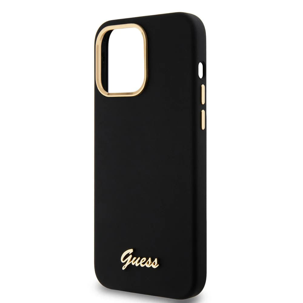 Θήκη για Apple iPhone 15 Pro Max, Guess, Script Metal Logo & Frame, Μαύρη
