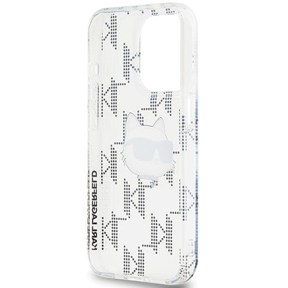 Case for Apple iPhone 15 Pro Max, Karl Lagerfeld, IML Electroplated Choupette Head, Transparent