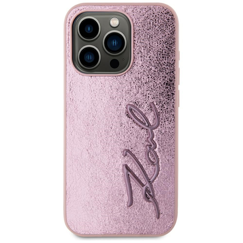 Θήκη για Apple iPhone 15 Pro Max, Karl Lagerfeld, Metal Signature, Ροζ