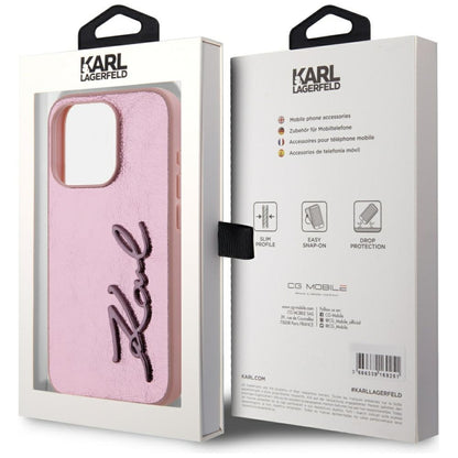 Θήκη για Apple iPhone 15 Pro Max, Karl Lagerfeld, Metal Signature, Ροζ