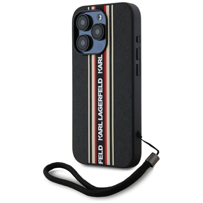 Θήκη για Apple iPhone 15 Pro Max, Karl Lagerfeld, Saffiano Athleisure Stripes with Strap, Rosie