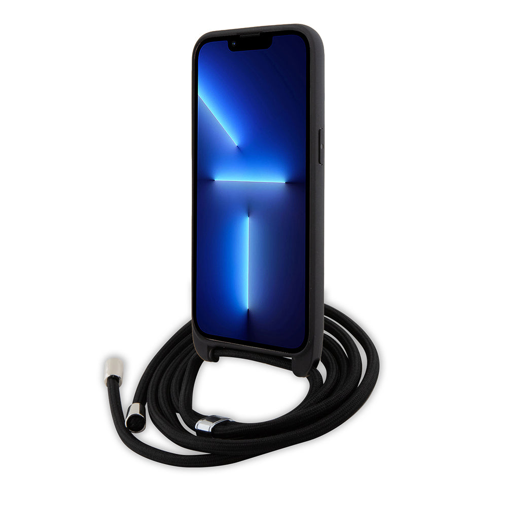 Θήκη για Apple iPhone 15 Pro Max, Karl Lagerfeld, Saffiano Crossbody Monogram Metal Pin Karl, Μαύρη