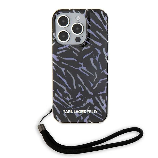 Θήκη για Apple iPhone 15 Pro Max, Karl Lagerfeld, Zebra with Cord Strap, Μοβ