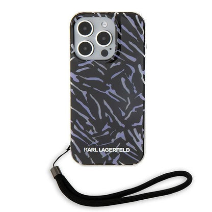 Θήκη για Apple iPhone 15 Pro Max, Karl Lagerfeld, Zebra with Cord Strap, Μοβ