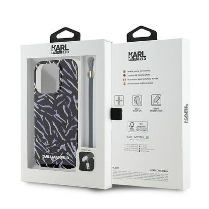 Θήκη για Apple iPhone 15 Pro Max, Karl Lagerfeld, Zebra with Cord Strap, Μοβ