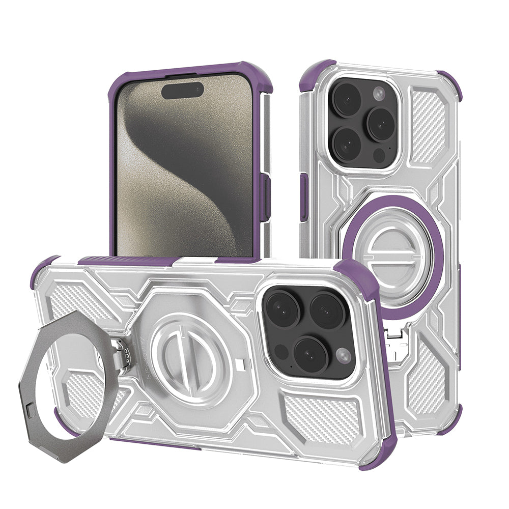Case for Apple iPhone 15 Pro Max, Techsuit, Carbon Shield Pro, Purple