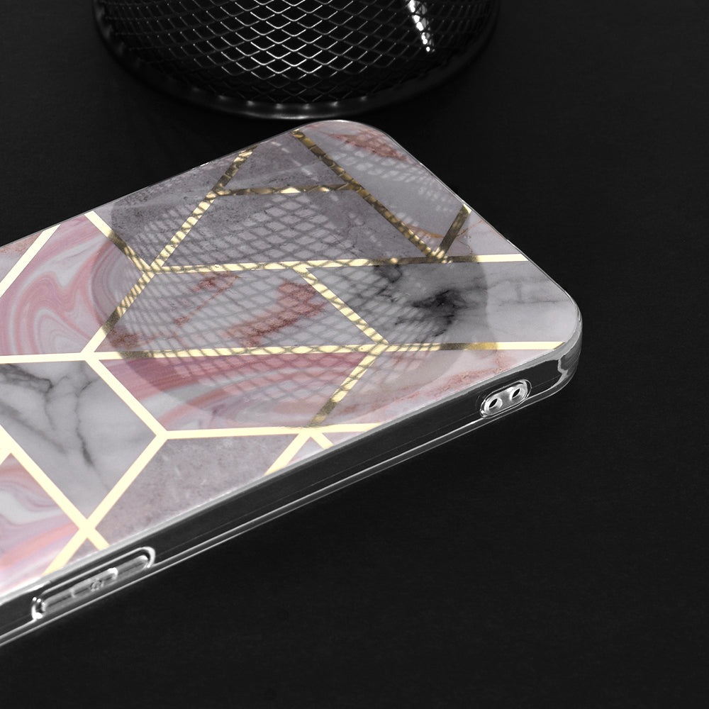 Case for Apple iPhone 15 Pro Max, Techsuit, Marble, Pink