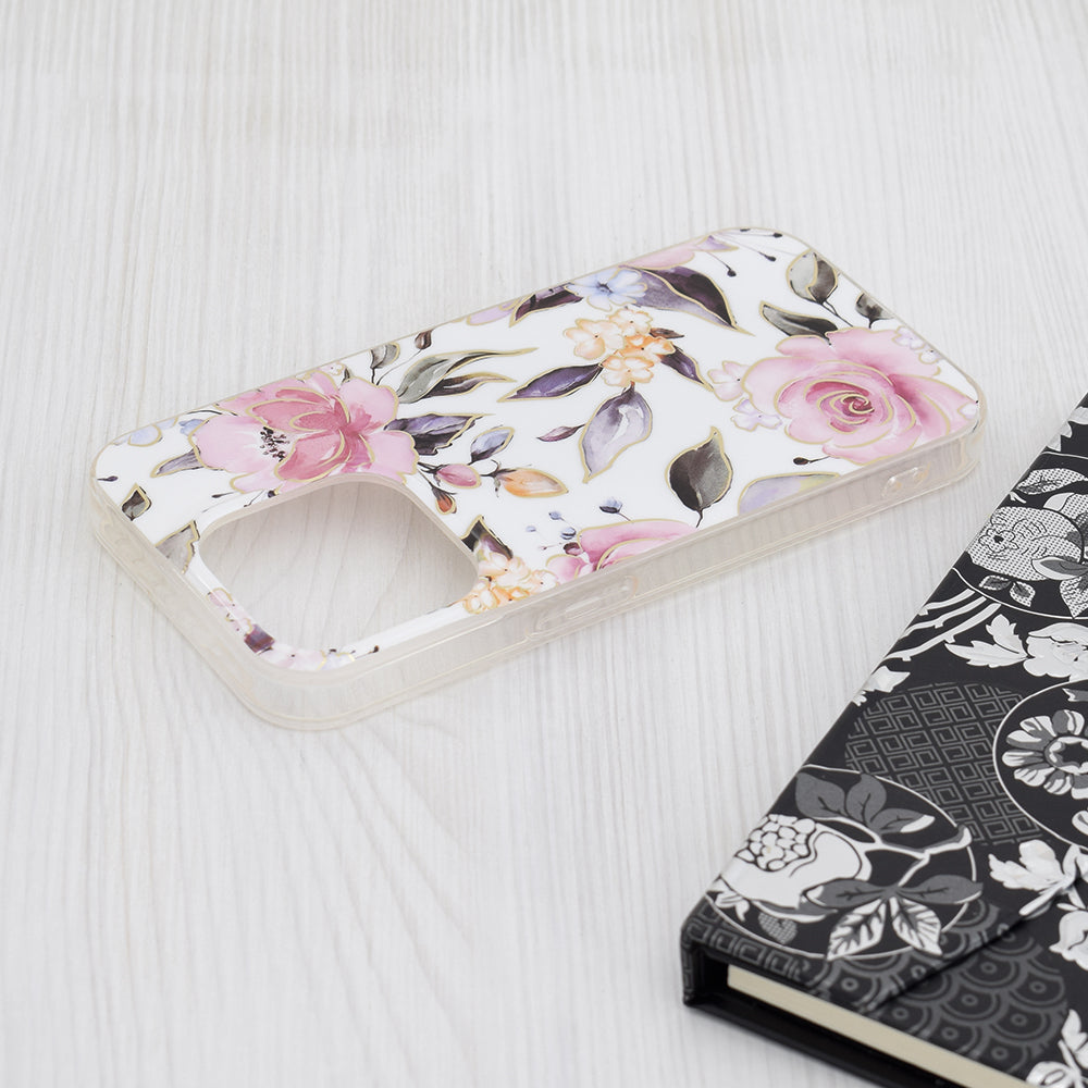 Case for Apple iPhone 15 Pro, Techsuit, Marble, White