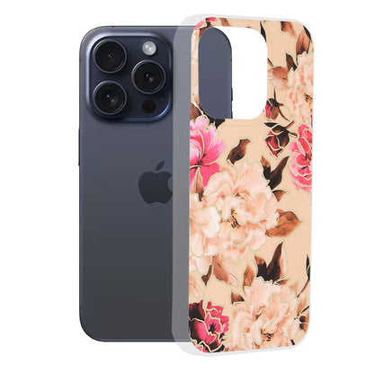 Θήκη για Apple iPhone 15 Pro, Techsuit, Marble, Μπεζ