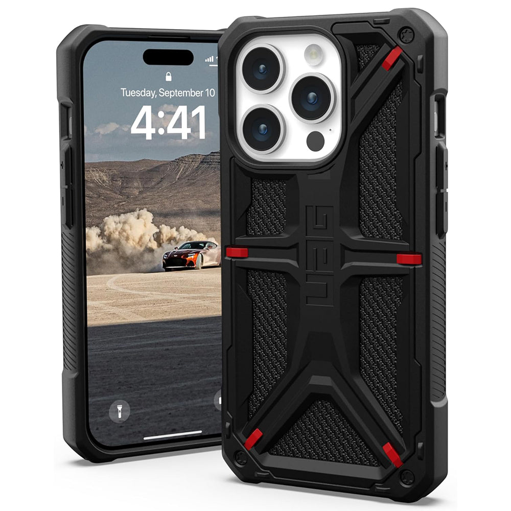 Case for Apple iPhone 15 Pro, Urban Armor Gear, Monarch Kevlar, Black