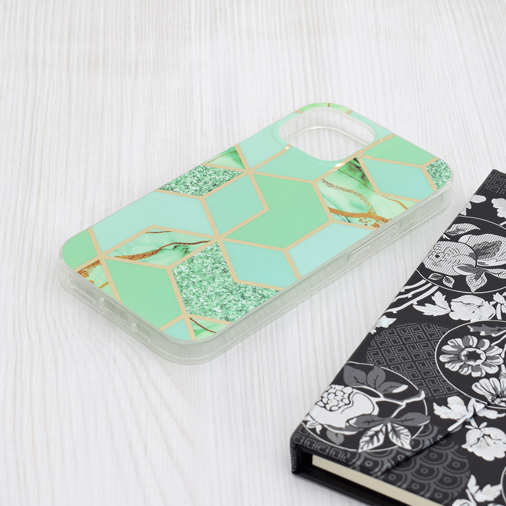 Θήκη για Apple iPhone 15, Techsuit, Marble, Πράσινο