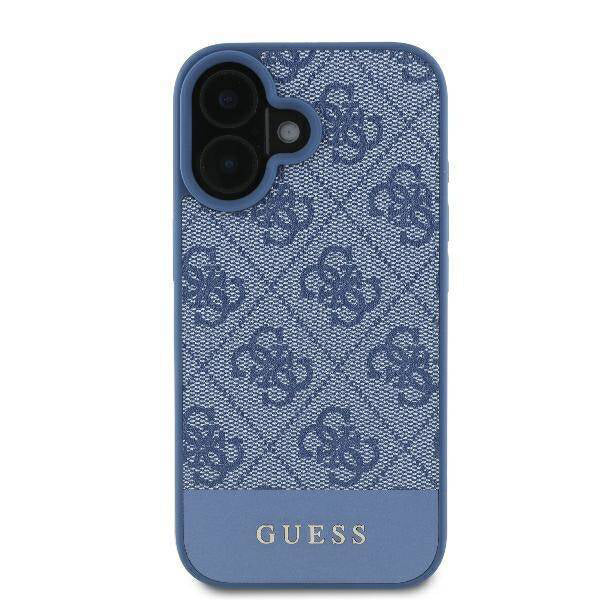 Θήκη για Apple iPhone 16, Guess, 4G Bottom Stripe, Μπλε