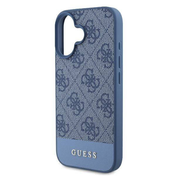 Θήκη για Apple iPhone 16, Guess, 4G Bottom Stripe, Μπλε
