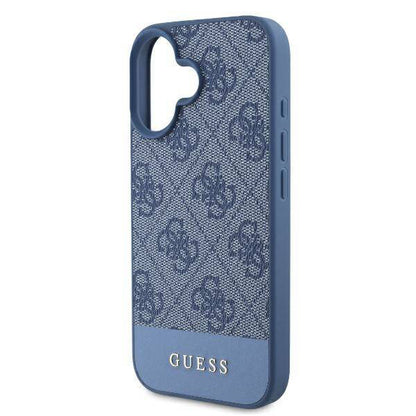 Θήκη για Apple iPhone 16, Guess, 4G Bottom Stripe, Μπλε