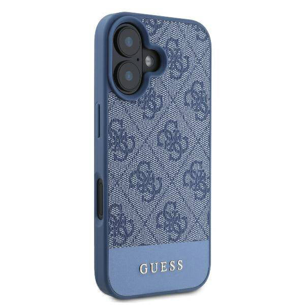 Θήκη για Apple iPhone 16, Guess, 4G Bottom Stripe, Μπλε
