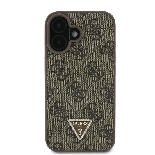 Θήκη για Apple iPhone 16, Guess, 4G Triangle Strass, Καφέ