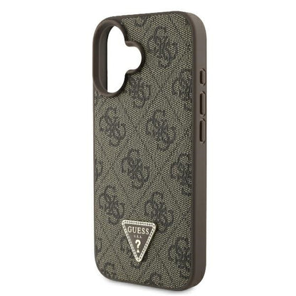 Θήκη για Apple iPhone 16, Guess, Crossbody 4G Triangle Strass, Καφέ