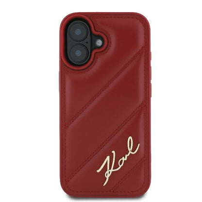 Θήκη για Apple iPhone 16, Karl Lagerfeld, Diagonal Quilted Script, Rosie