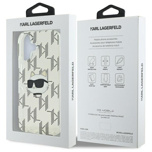 Θήκη για Apple iPhone 16, Karl Lagerfeld, IML Luxury Electroplated Choupette's Head, Διαφανής