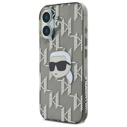 Θήκη για Apple iPhone 16, Karl Lagerfeld, IML Luxury Electroplated Karl's Head, Μαύρη