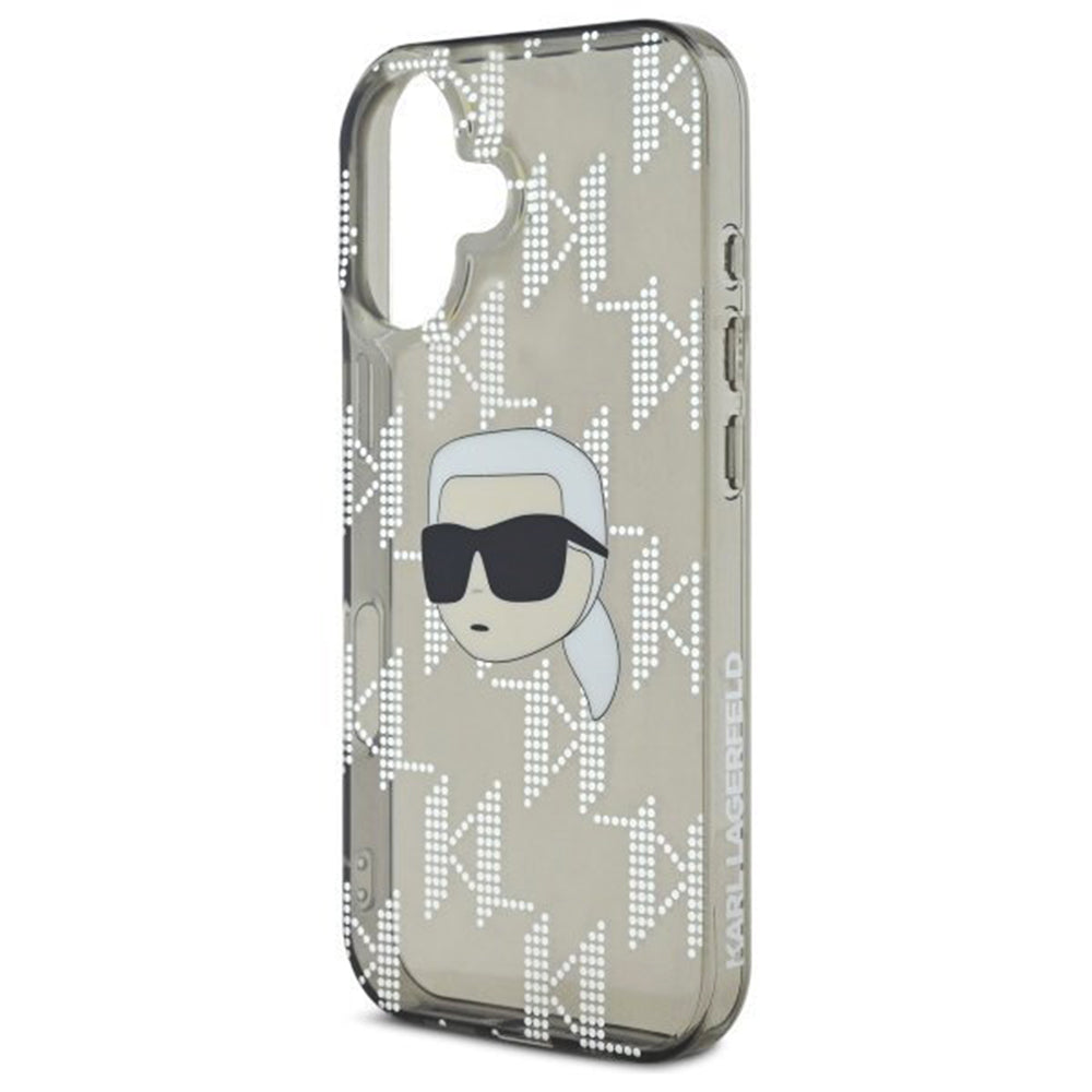 Θήκη για Apple iPhone 16, Karl Lagerfeld, IML Luxury Electroplated Karl's Head, Μαύρη
