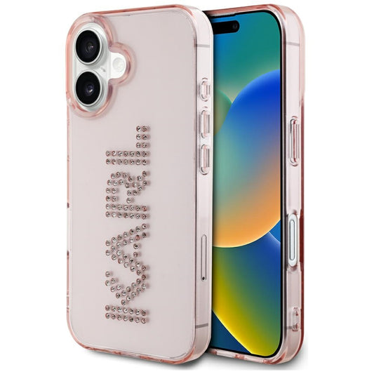 Θήκη για Apple iPhone 16, Karl Lagerfeld, IML Rhinestones Pink Logo, Ροζ