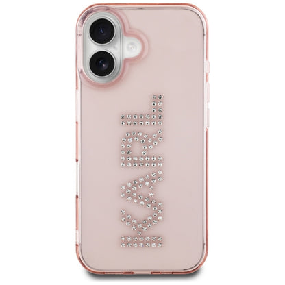 Θήκη για Apple iPhone 16, Karl Lagerfeld, IML Rhinestones Pink Logo, Ροζ