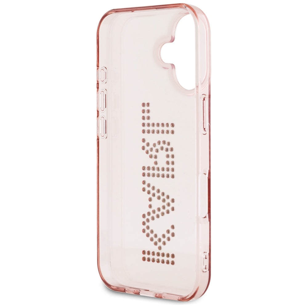 Θήκη για Apple iPhone 16, Karl Lagerfeld, IML Rhinestones Pink Logo, Ροζ