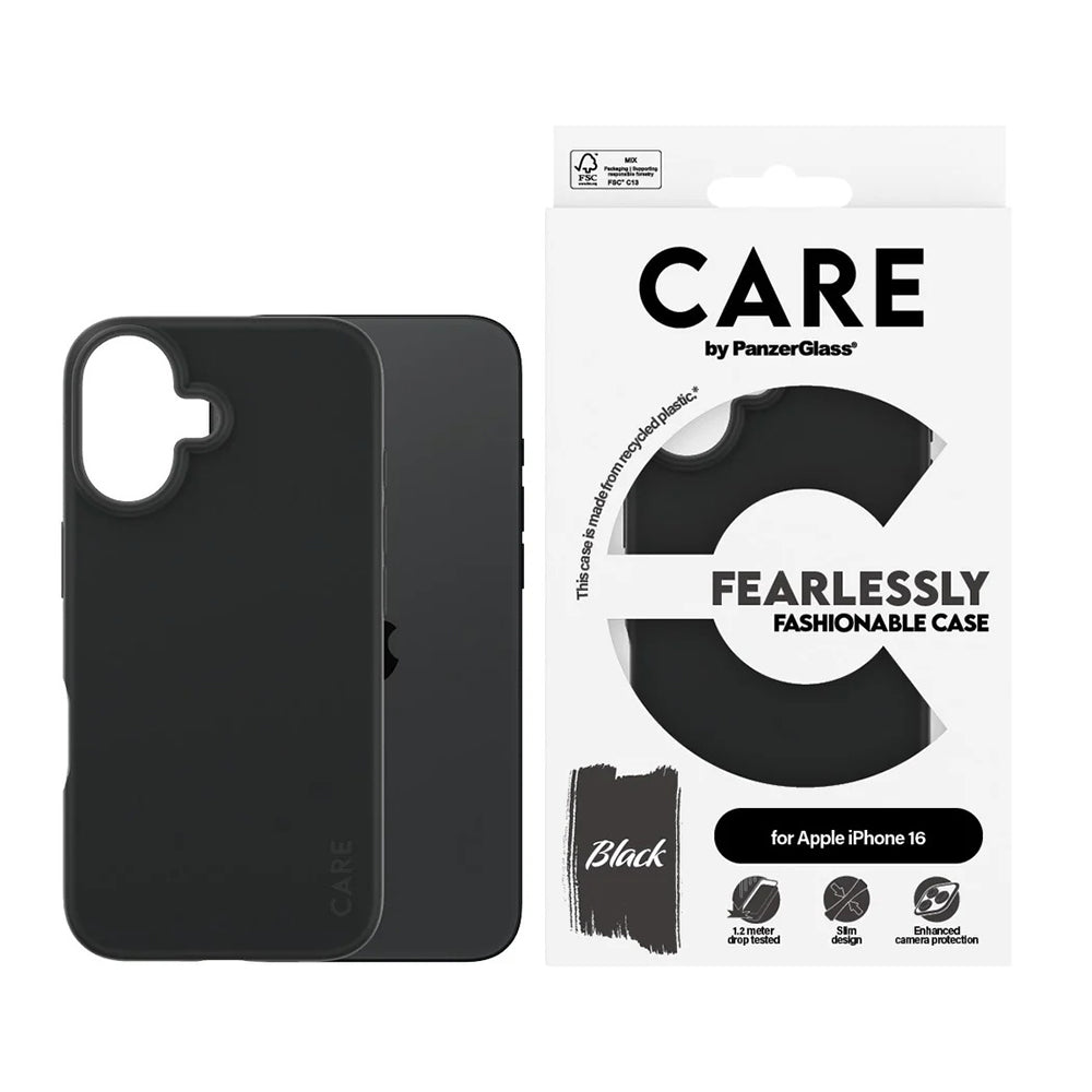 Θήκη για Apple iPhone 16, PanzerGlass, Care Fashionable, Μαύρη