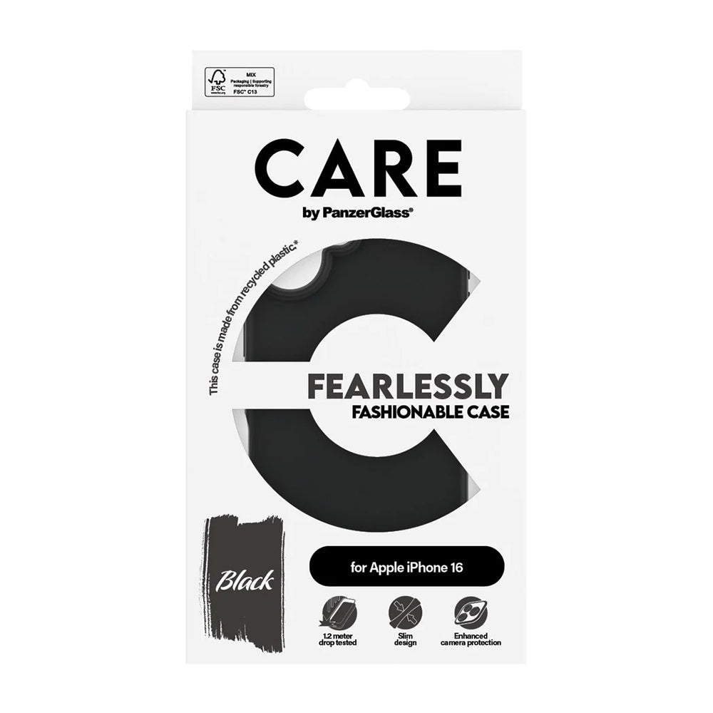 Θήκη για Apple iPhone 16, PanzerGlass, Care Fashionable, Μαύρη