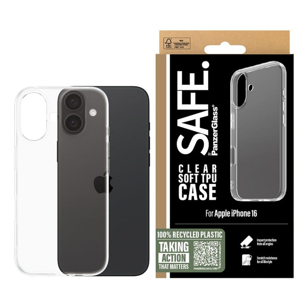 Θήκη για Apple iPhone 16, PanzerGlass, Safe., Διαφανής