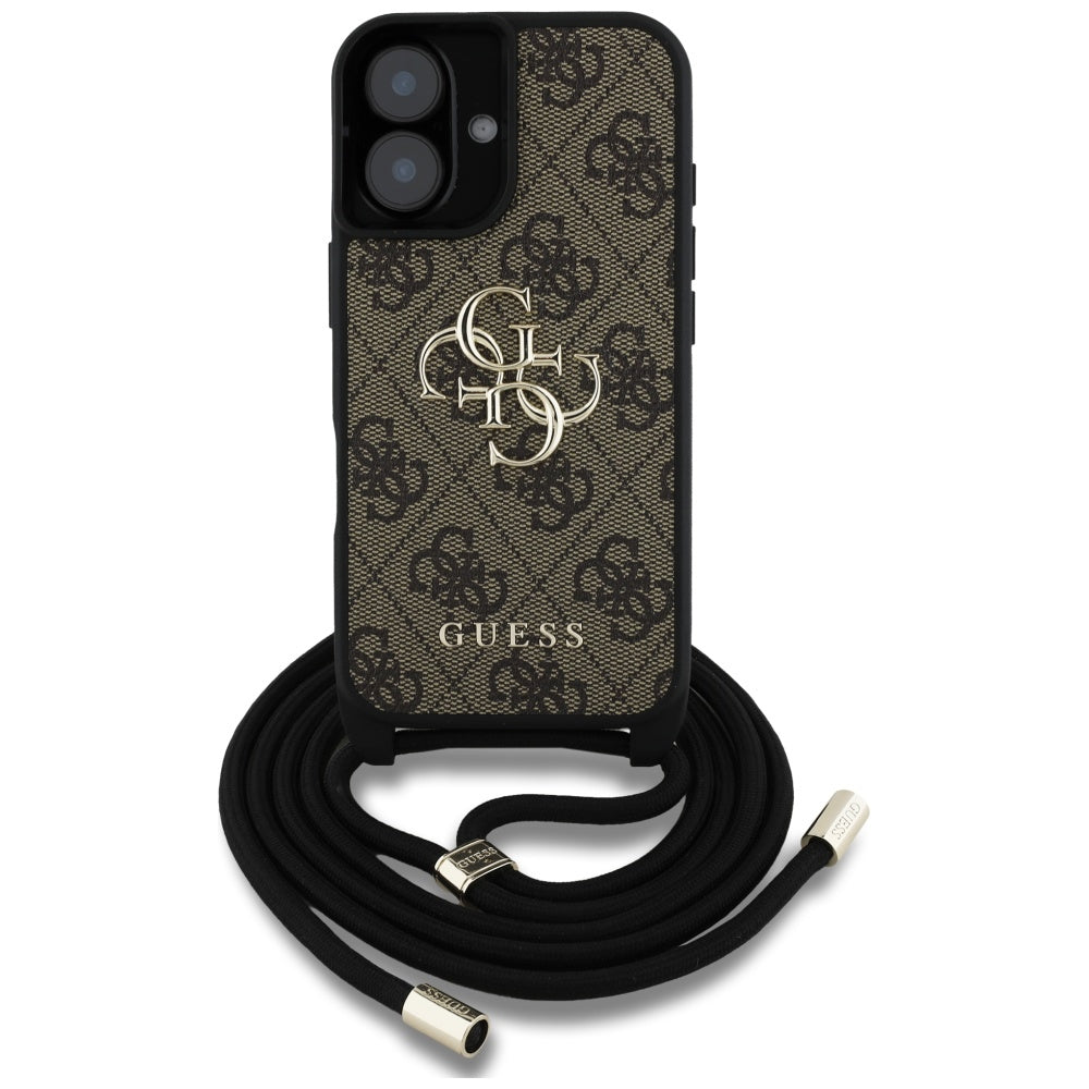 Θήκη για Apple iPhone 16 Plus, Guess, 4G CBDY Big Logo with Cord Strap, Καφέ