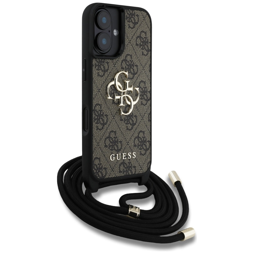 Θήκη για Apple iPhone 16 Plus, Guess, 4G CBDY Big Logo with Cord Strap, Καφέ