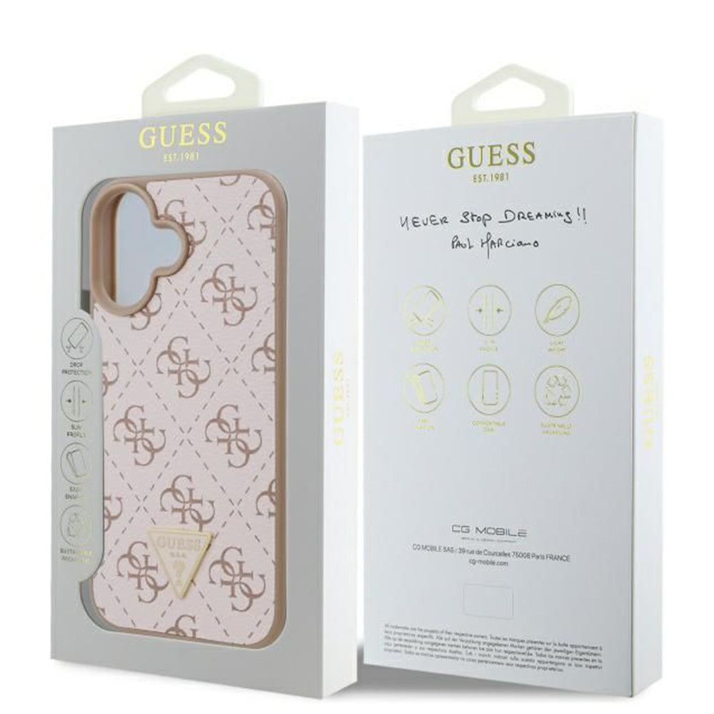 Θήκη για Apple iPhone 16 Plus, Guess, 4G Triangle Logo, Λευκή