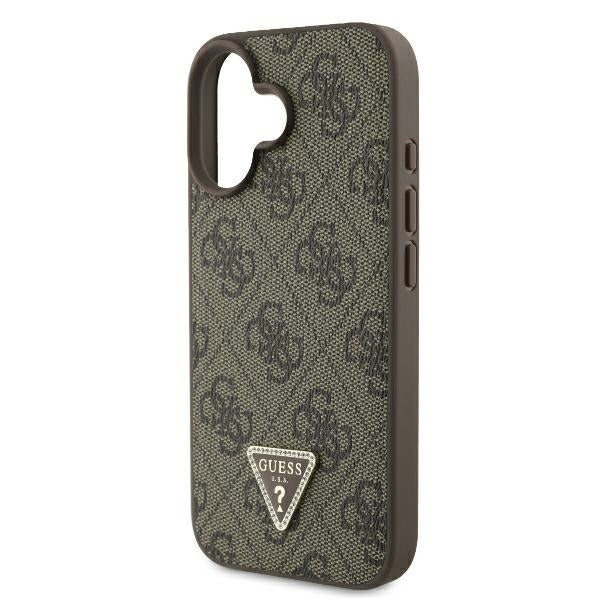 Θήκη για Apple iPhone 16 Plus, Guess, 4G Triangle Strass, Καφέ
