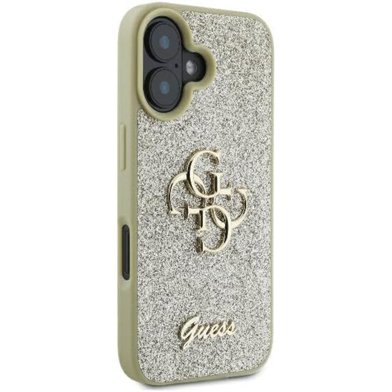 Θήκη για Apple iPhone 16 Plus, Guess, Fixed Glitter Big 4G, Χρυσή