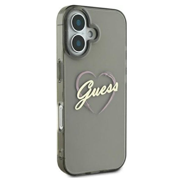 Θήκη για Apple iPhone 16 Plus, Guess, IML Heart, Μαύρη