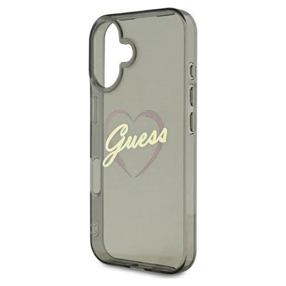 Θήκη για Apple iPhone 16 Plus, Guess, IML Heart, Μαύρη