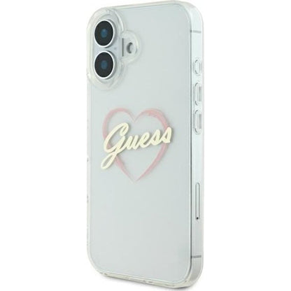 Θήκη για Apple iPhone 16 Plus, Guess, IML Heart, Διάφανη
