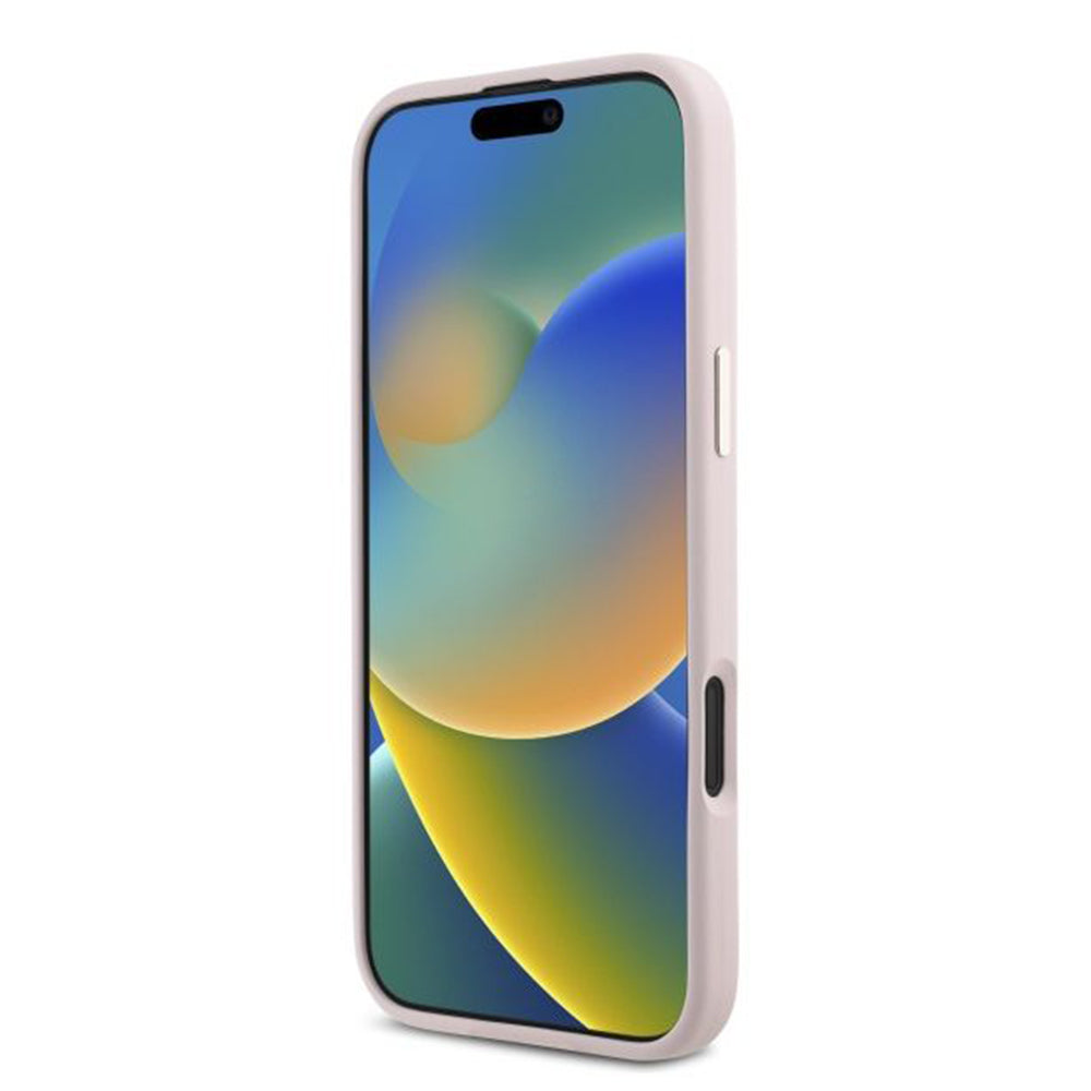 Θήκη για Apple iPhone 16 Plus, Guess, Script Metal Logo & Frame, Ροζ